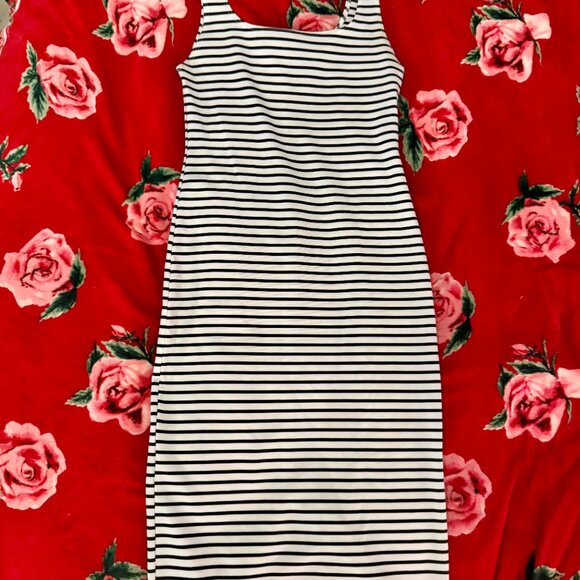 ZARA Striped Sleeveless Midi Dress Size L - Picture 7 of 10